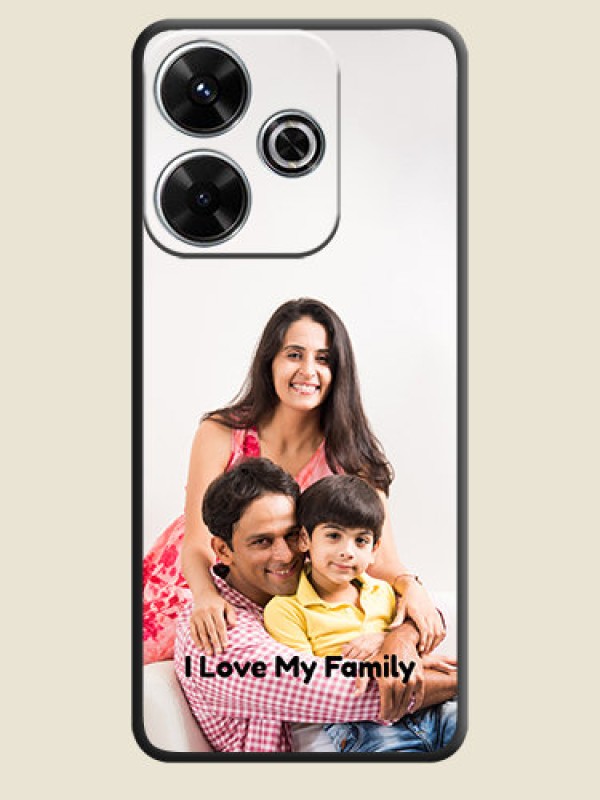 Custom Full Single Pic Upload With Text On Space Black Custom Soft Matte Mobile Back Cover - Poco M6 Plus 5G
