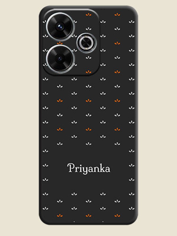 Custom Simple Pattern With Custom Text On Space Black Custom Soft Matte Mobile Back Cover - Poco M6 Plus 5G