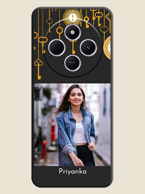 Custom Decorative Design with Text On Space Black Custom Soft Matte Mobile Back Cover - Poco M7 5G