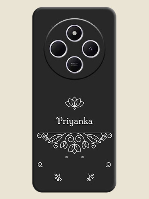 Custom Lotus Garden Custom Text On Space Black Custom Soft Matte Mobile Back Cover - Poco M7 5G