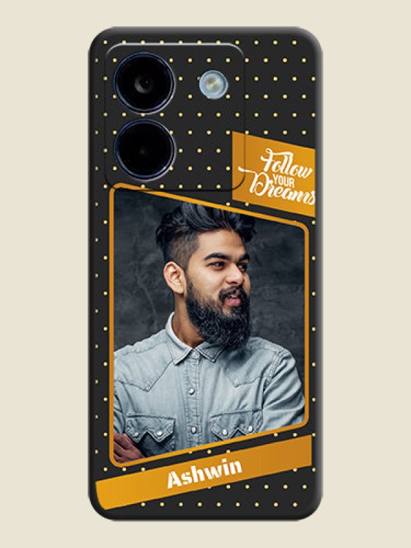 Custom Follow Your Dreams with White Dots On Space Black Custom Soft Matte Mobile Back Cover - Poco M7 Pro 5G
