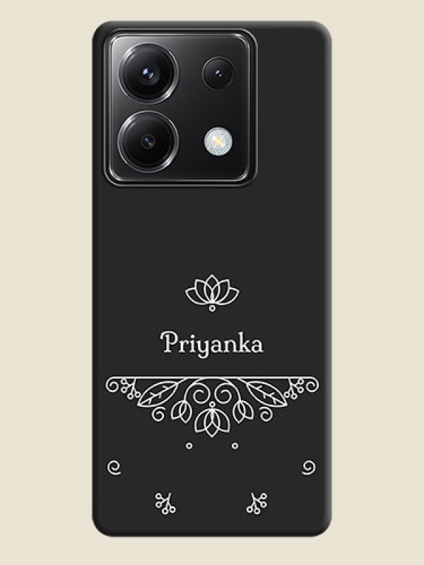 Custom Lotus Garden Custom Text On Space Black Personalized Soft Matte Phone Covers - Poco X6 5G
