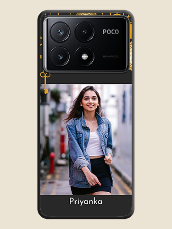 Custom Decorative Design with Text on Space Black Custom Soft Matte Back Cover - Poco X6 Pro 5G