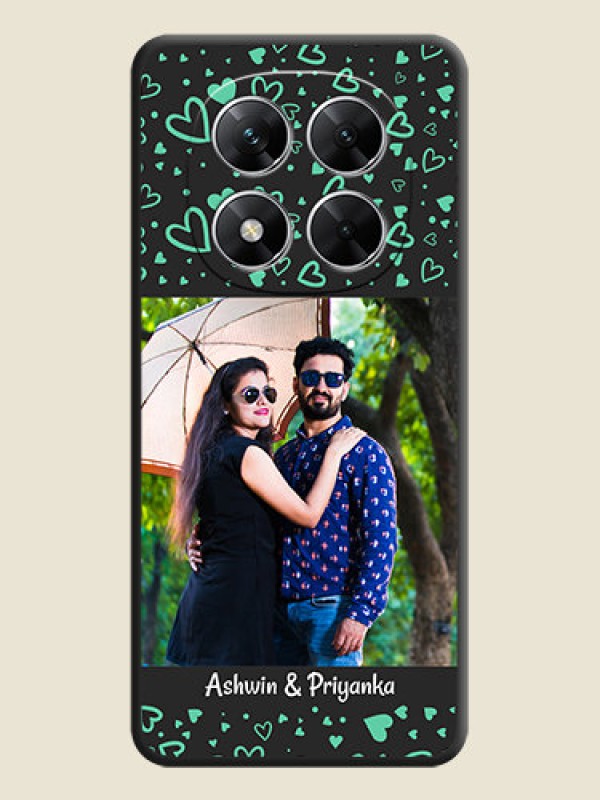 Custom Sea Green Indefinite Love Pattern on Photo On Space Black Custom Soft Matte Mobile Back Cover - Poco X7 5G