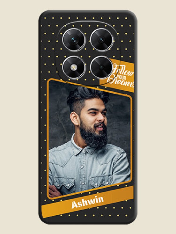 Custom Follow Your Dreams with White Dots On Space Black Custom Soft Matte Mobile Back Cover - Poco X7 5G