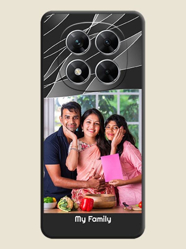 Custom Mixed Wave Lines on Photo On Space Black Custom Soft Matte Mobile Back Cover - Poco X7 5G