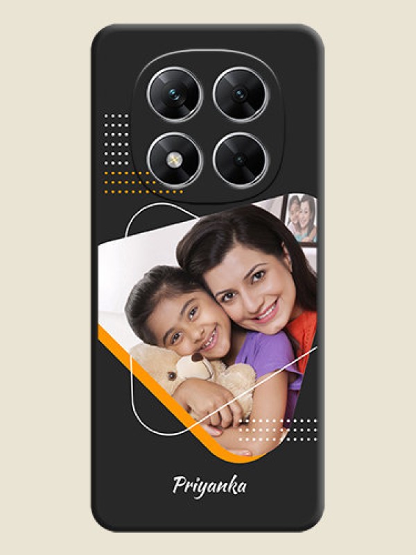 Custom Yellow Triangle on Photo On Space Black Custom Soft Matte Mobile Back Cover - Poco X7 5G