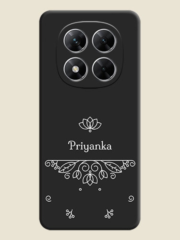 Custom Lotus Garden Custom Text On Space Black Custom Soft Matte Mobile Back Cover - Poco X7 5G