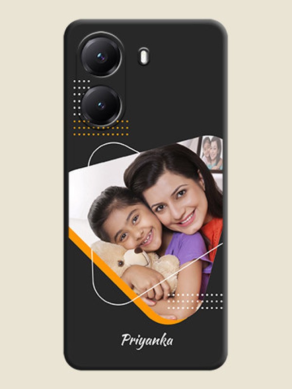 Custom Yellow Triangle on Photo On Space Black Custom Soft Matte Mobile Back Cover - Poco X7 Pro 5G