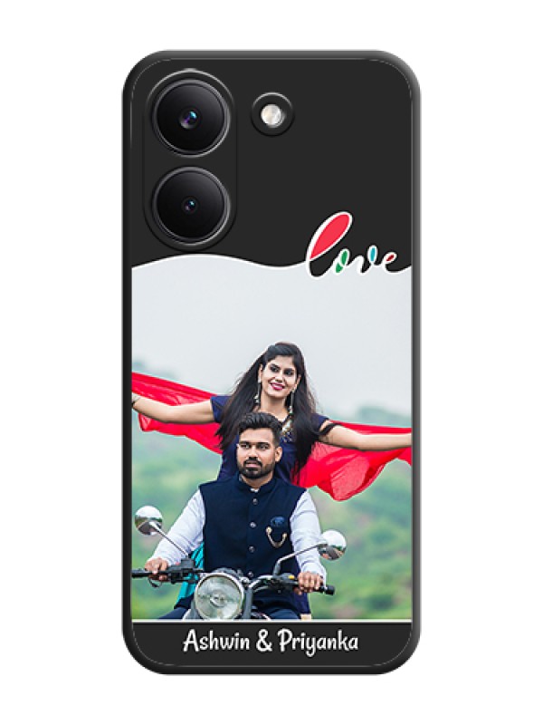 Custom Fall in Love Pattern with Picture on Photo On Space Black Custom Soft Matte Mobile Back Cover - Poco X8 Pro 5G