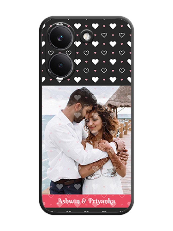 Custom White Color Love Symbols with Text Design on Photo On Space Black Custom Soft Matte Mobile Back Cover - Poco X8 Pro 5G