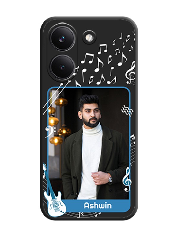 Custom Musical Theme Design with Text on Photo On Space Black Custom Soft Matte Mobile Back Cover - Poco X8 Pro 5G