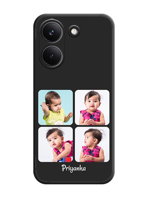 Custom Floral Art with 6 Image Holder on Photo On Space Black Custom Soft Matte Mobile Back Cover - Poco X8 Pro 5G