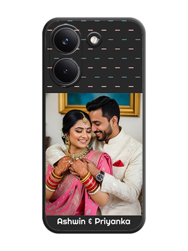 Custom Line Pattern Design with Text On Space Black Custom Soft Matte Mobile Back Cover - Poco X8 Pro 5G