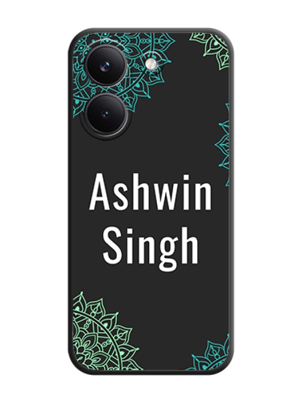 Custom Your Name with Floral Design On Space Black Custom Soft Matte Mobile Back Cover - Poco X8 Pro 5G