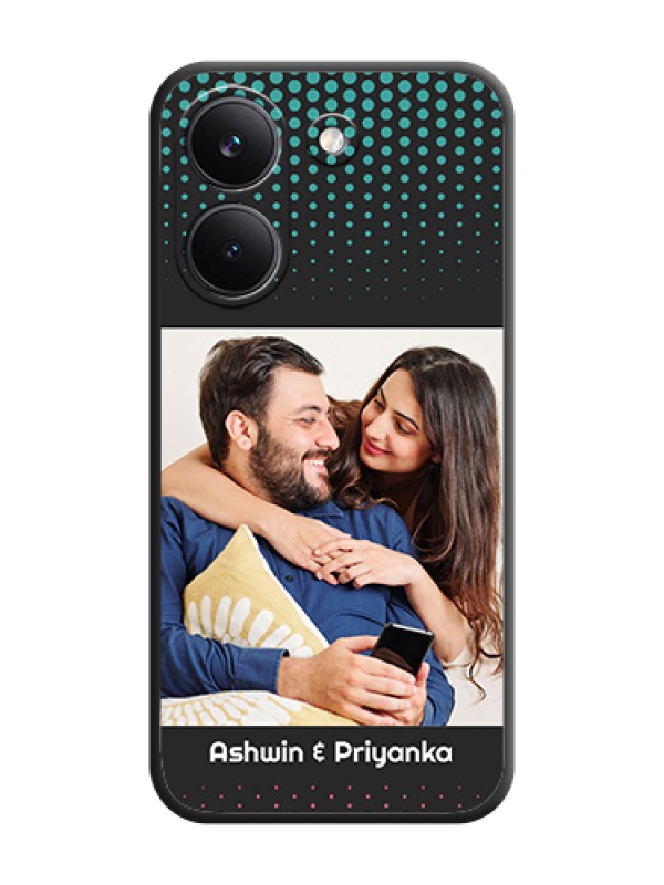 Custom Faded Dots with Grunge Photo Frame and Text On Space Black Custom Soft Matte Mobile Back Cover - Poco X8 Pro 5G