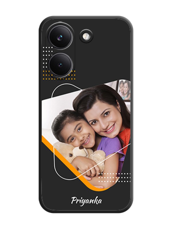 Custom Yellow Triangle on Photo On Space Black Custom Soft Matte Mobile Back Cover - Poco X8 Pro 5G