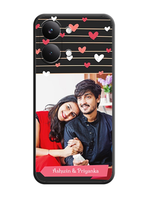 Custom Love Pattern with Name on Pink Ribbon on Photo On Space Black Custom Soft Matte Mobile Back Cover - Poco X8 Pro Max 5G