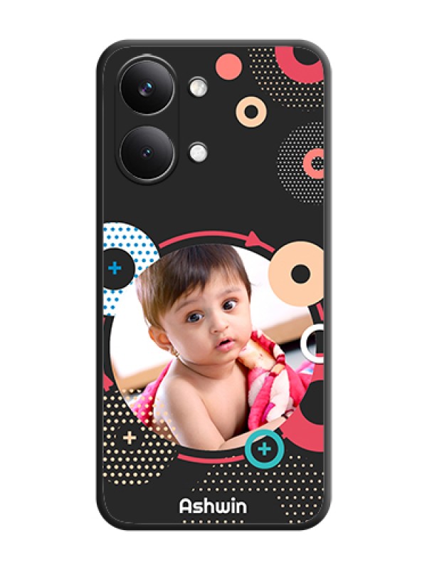 Custom Multicoloured Round Image On Space Black Custom Soft Matte Mobile Back Cover - Poco X8 Pro Max 5G