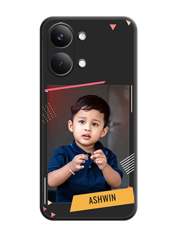 Custom Photo Frame with Triangle Small Dots on Photo On Space Black Custom Soft Matte Mobile Back Cover - Poco X8 Pro Max 5G