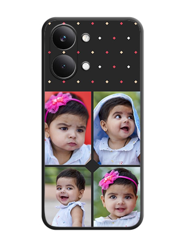 Custom Multicolor Dotted Pattern with 4 Image Holder On Space Black Custom Soft Matte Mobile Back Cover - Poco X8 Pro Max 5G
