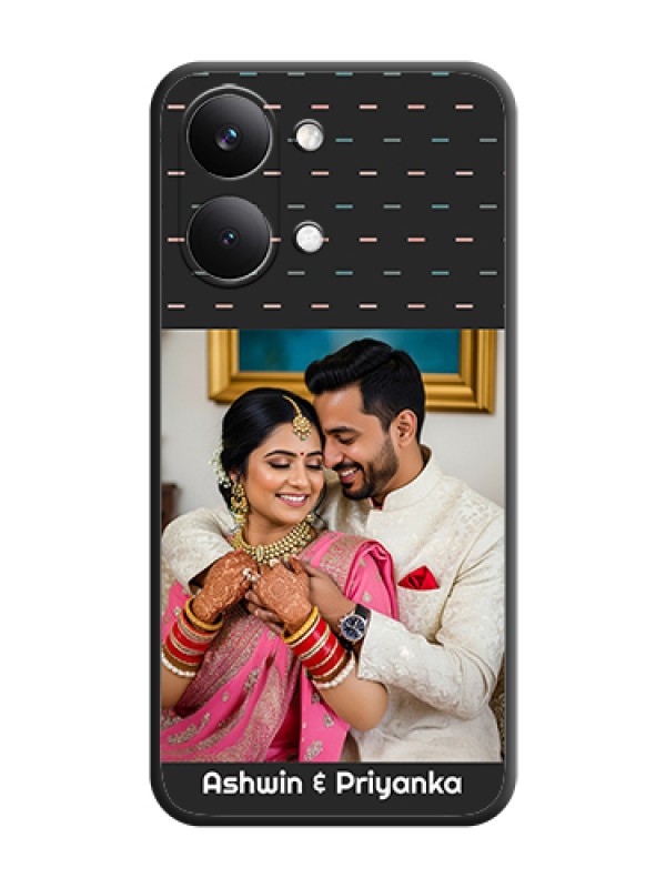 Custom Line Pattern Design with Text On Space Black Custom Soft Matte Mobile Back Cover - Poco X8 Pro Max 5G