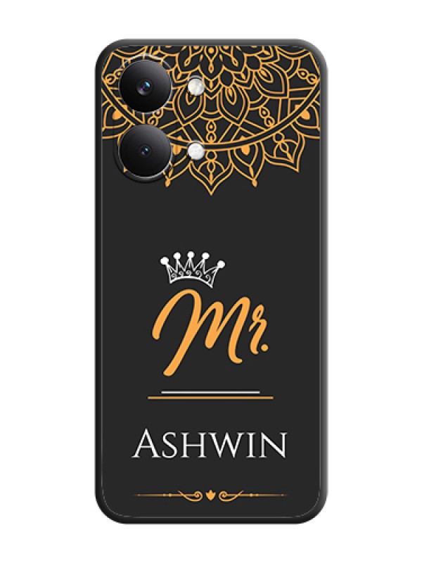 Custom Mr Name with Floral Design On Space Black Custom Soft Matte Mobile Back Cover - Poco X8 Pro Max 5G