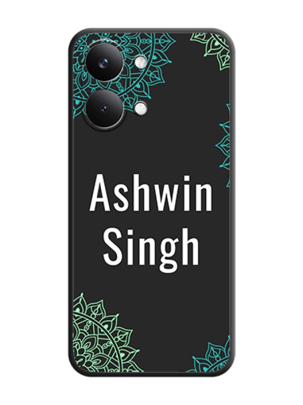 Custom Your Name with Floral Design On Space Black Custom Soft Matte Mobile Back Cover - Poco X8 Pro Max 5G