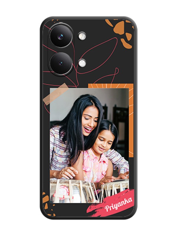 Custom Orange Photo Frame On Space Black Custom Soft Matte Mobile Back Cover - Poco X8 Pro Max 5G