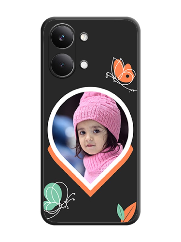 Custom Upload Pic With Simple Butterly Design On Space Black Custom Soft Matte Mobile Back Cover - Poco X8 Pro Max 5G