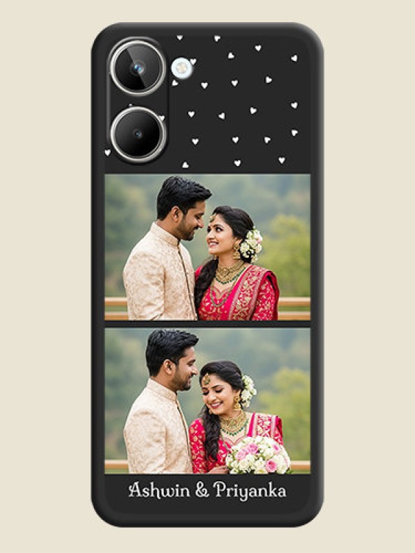 Custom Miniature Love Symbols with Name on Space Black Custom Soft Matte Back Cover - Realme 10 Pro 5G