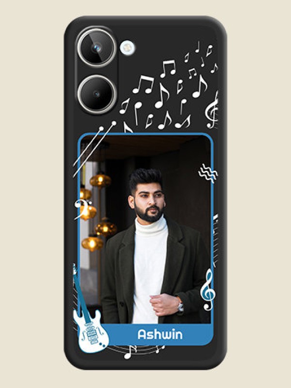 Custom Musical Theme Design with Text on Photo on Space Black Soft Matte Mobile Case - Realme 10 Pro 5G