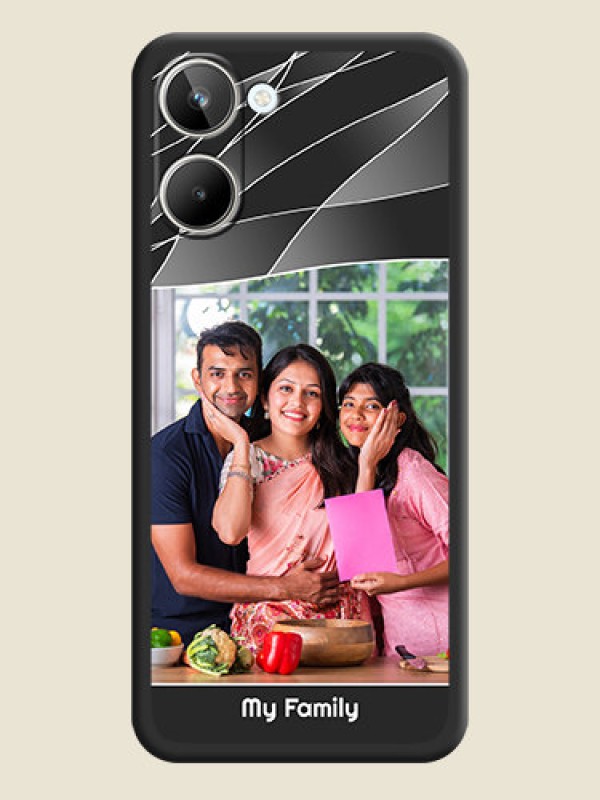 Custom Mixed Wave Lines on Photo on Space Black Soft Matte Mobile Cover - Realme 10 Pro 5G