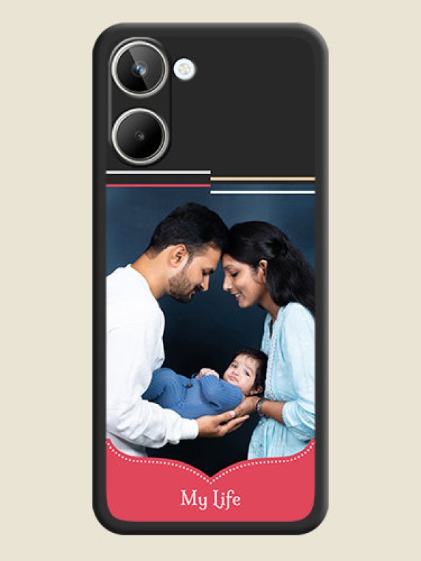 Custom Classic Plain Design with Name on Photo on Space Black Soft Matte Phone Cover - Realme 10 Pro 5G