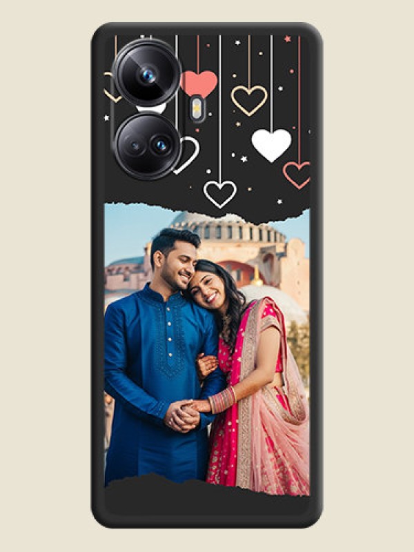Custom Love Hangings with Splash Wave Picture on Space Black Custom Soft Matte Phone Back Cover - Realme 10 Pro Plus 5G