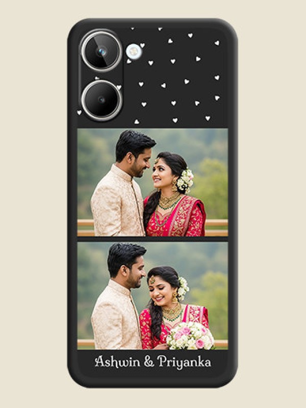 Custom Miniature Love Symbols with Name on Space Black Custom Soft Matte Back Cover - Realme 10