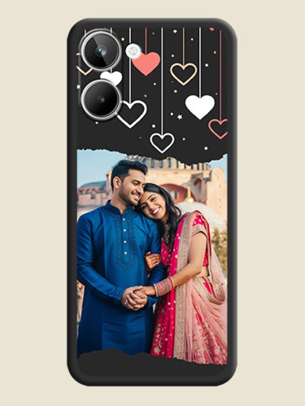 Custom Love Hangings with Splash Wave Picture on Space Black Custom Soft Matte Phone Back Cover - Realme 10