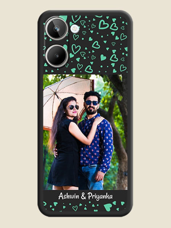Custom Sea Green Indefinite Love Pattern on Photo on Space Black Soft Matte Mobile Cover - Realme 10