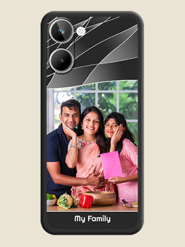 Custom Mixed Wave Lines on Photo on Space Black Soft Matte Mobile Cover - Realme 10