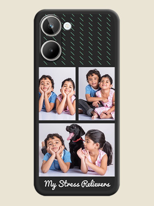 Custom Cross Dotted Pattern with 2 Image Holder  on Personalised Space Black Soft Matte Cases - Realme 10