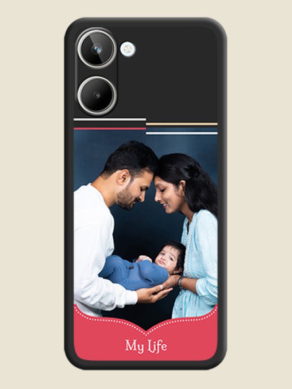 Custom Classic Plain Design with Name on Photo on Space Black Soft Matte Phone Cover - Realme 10