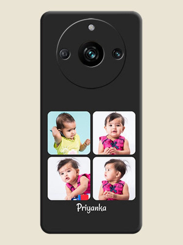 Custom Floral Art with 6 Image Holder - Photo on Space Black Soft Matte Mobile Case - Realme 11 Pro 5G