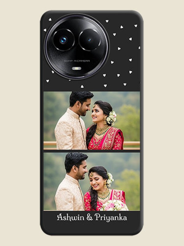 Custom Miniature Love Symbols with Name On Space Black Custom Soft Matte Mobile Back Cover - Realme 11X 5G