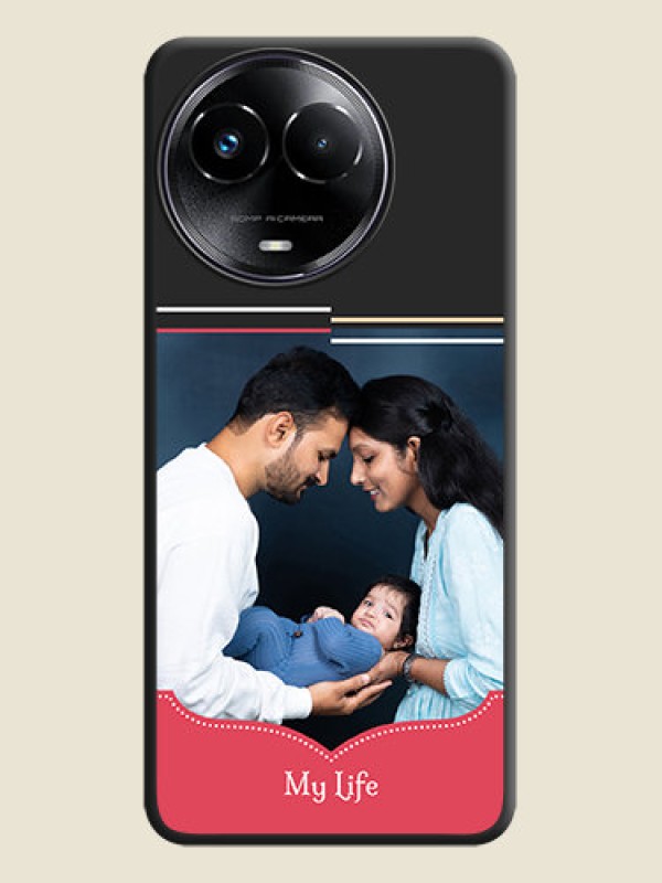 Custom Classic Plain Design with Name On Space Black Custom Soft Matte Mobile Back Cover - Realme 11X 5G