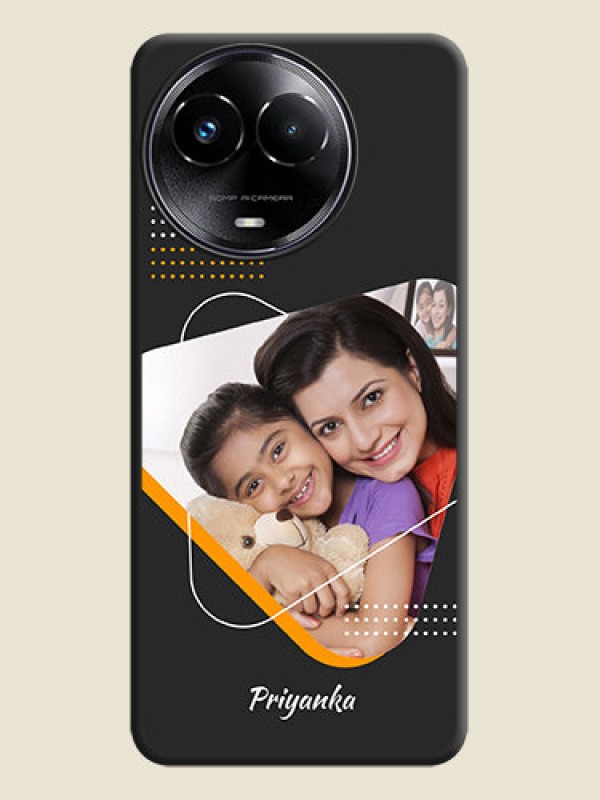 Custom Yellow Triangle on Photo On Space Black Custom Soft Matte Mobile Back Cover - Realme 11X 5G
