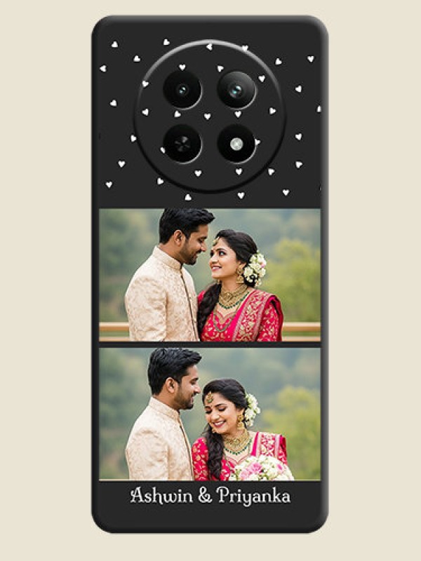 Custom Miniature Love Symbols with Name on Space Black Custom Soft Matte Back Cover - Realme 12X 5G