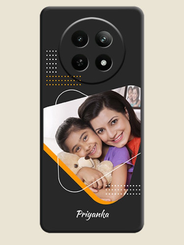 Custom Yellow Triangle on Photo On Space Black Custom Soft Matte Mobile Back Cover - Realme 13 5G