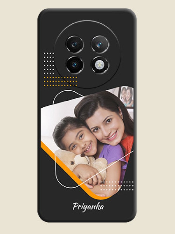 Custom Yellow Triangle on Photo On Space Black Custom Soft Matte Mobile Back Cover - Realme 13 Plus 5G