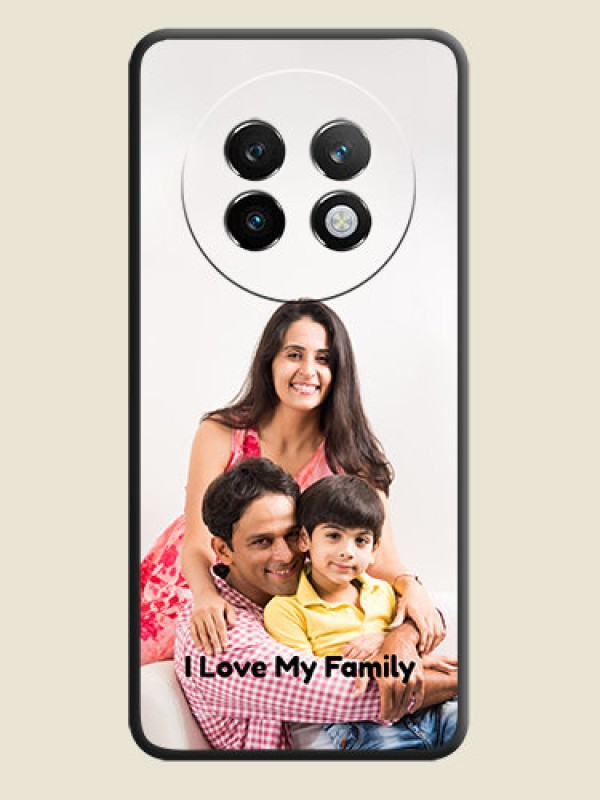 Custom Full Single Pic Upload With Text On Space Black Custom Soft Matte Mobile Back Cover - Realme 13 Plus 5G