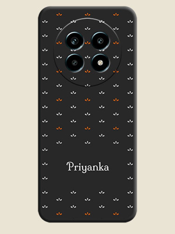 Custom Simple Pattern With Custom Text On Space Black Custom Soft Matte Mobile Back Cover - Realme 13 Pro 5G